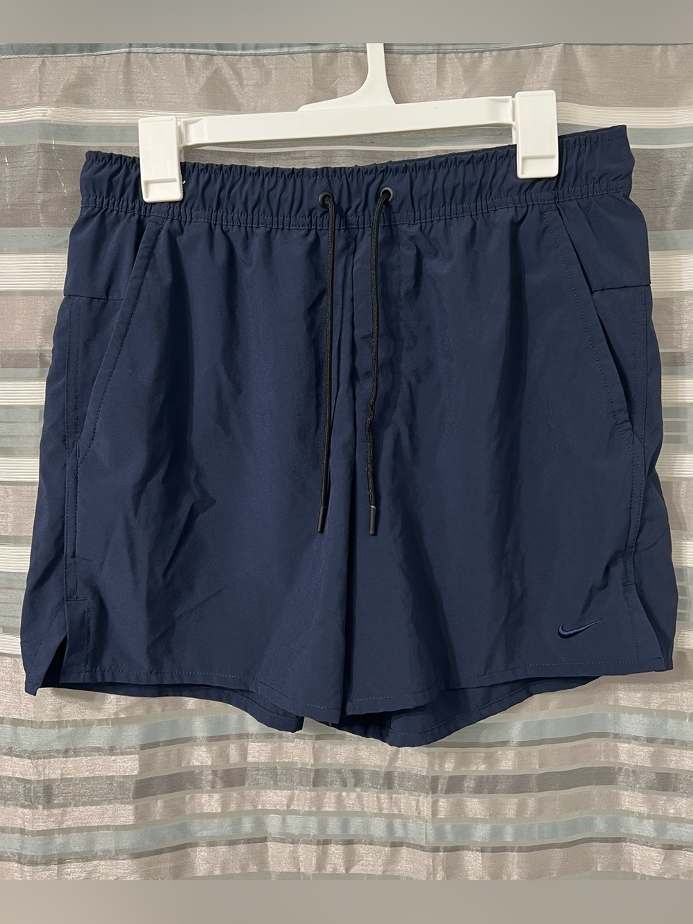Nike Unlimited Men’s Dark Navy Dri-Fit Athletic Shorts with Black Drawstring